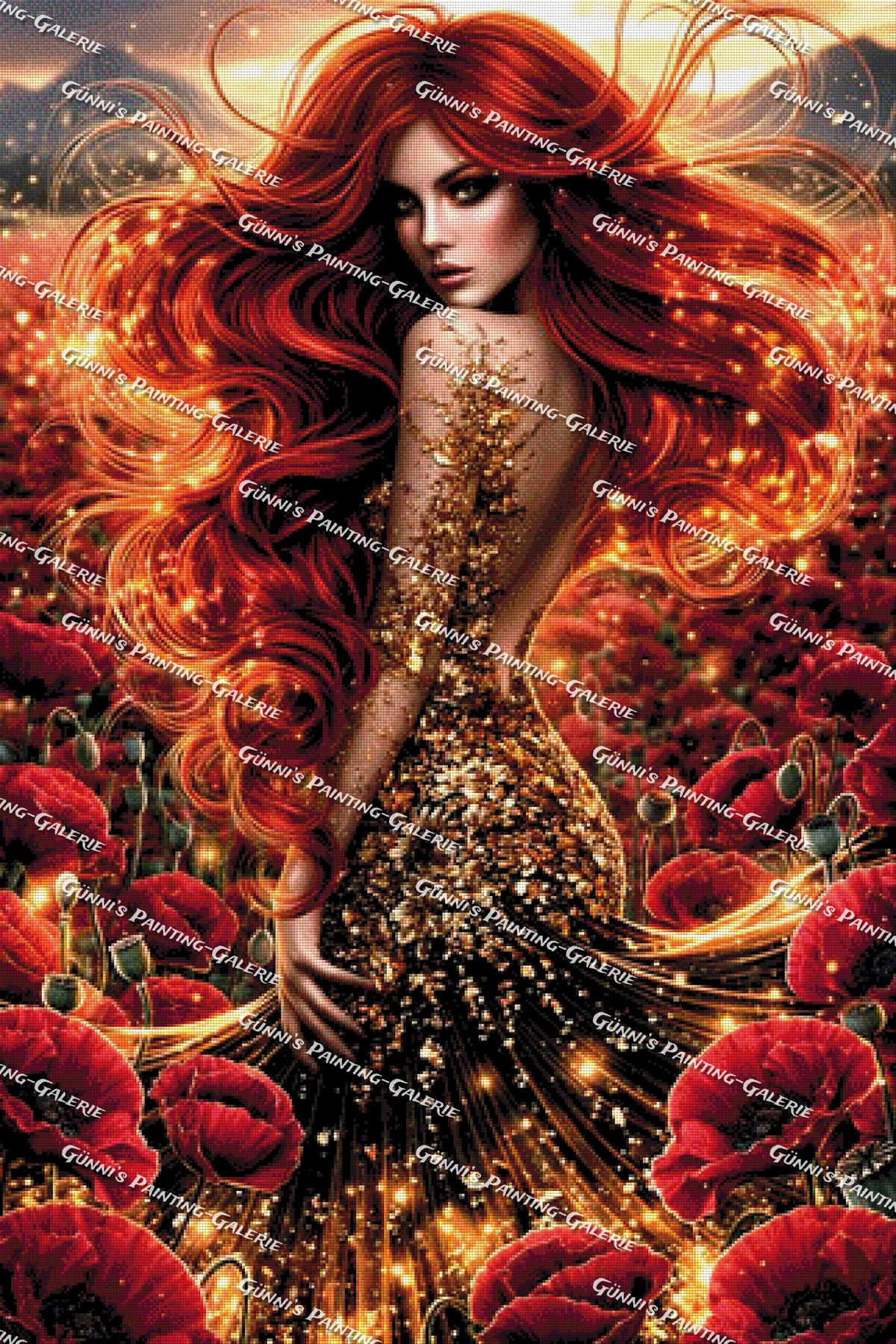 Die Königin der Mohnblüten by illumaris KI_Art 80x120 190 Farben