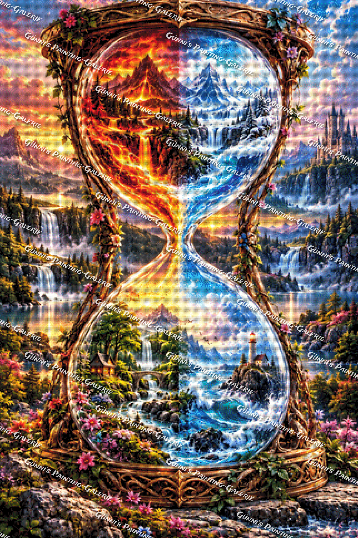 Die Sanduhr der Elemente by Andy‘s_AI_Art 80x120 320 Farben