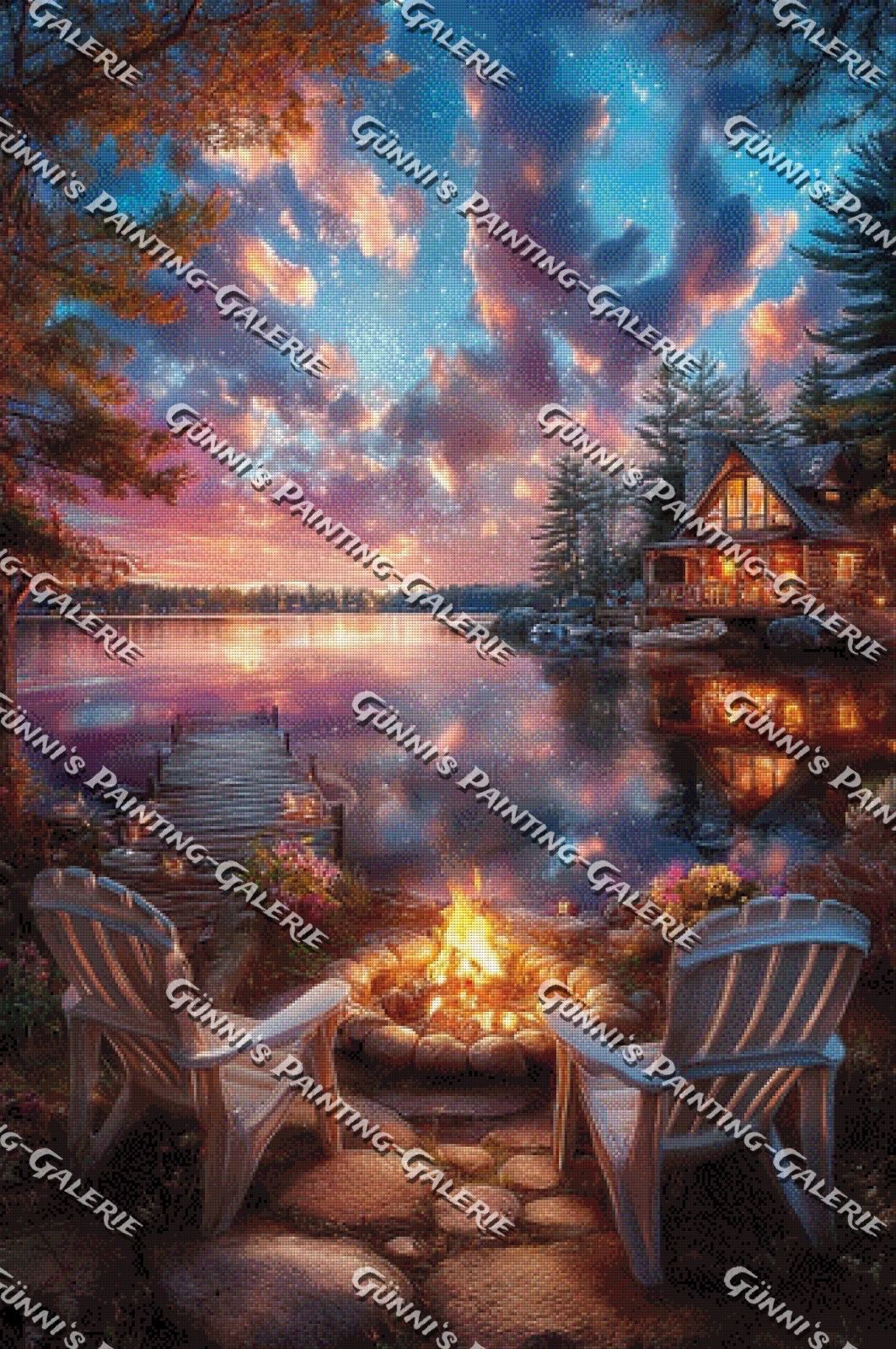 Abend am stillen See by illumaris KI_Art 80x120 285 Farben