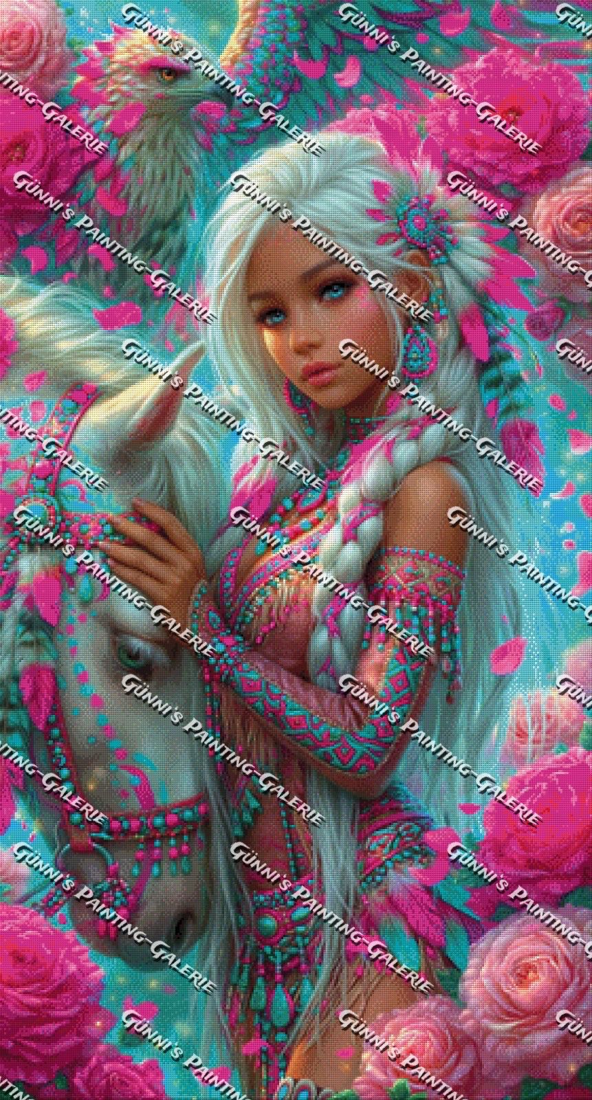 Die Königin des Blütenwinds by Elly_A.I. 70x130 290 Farben