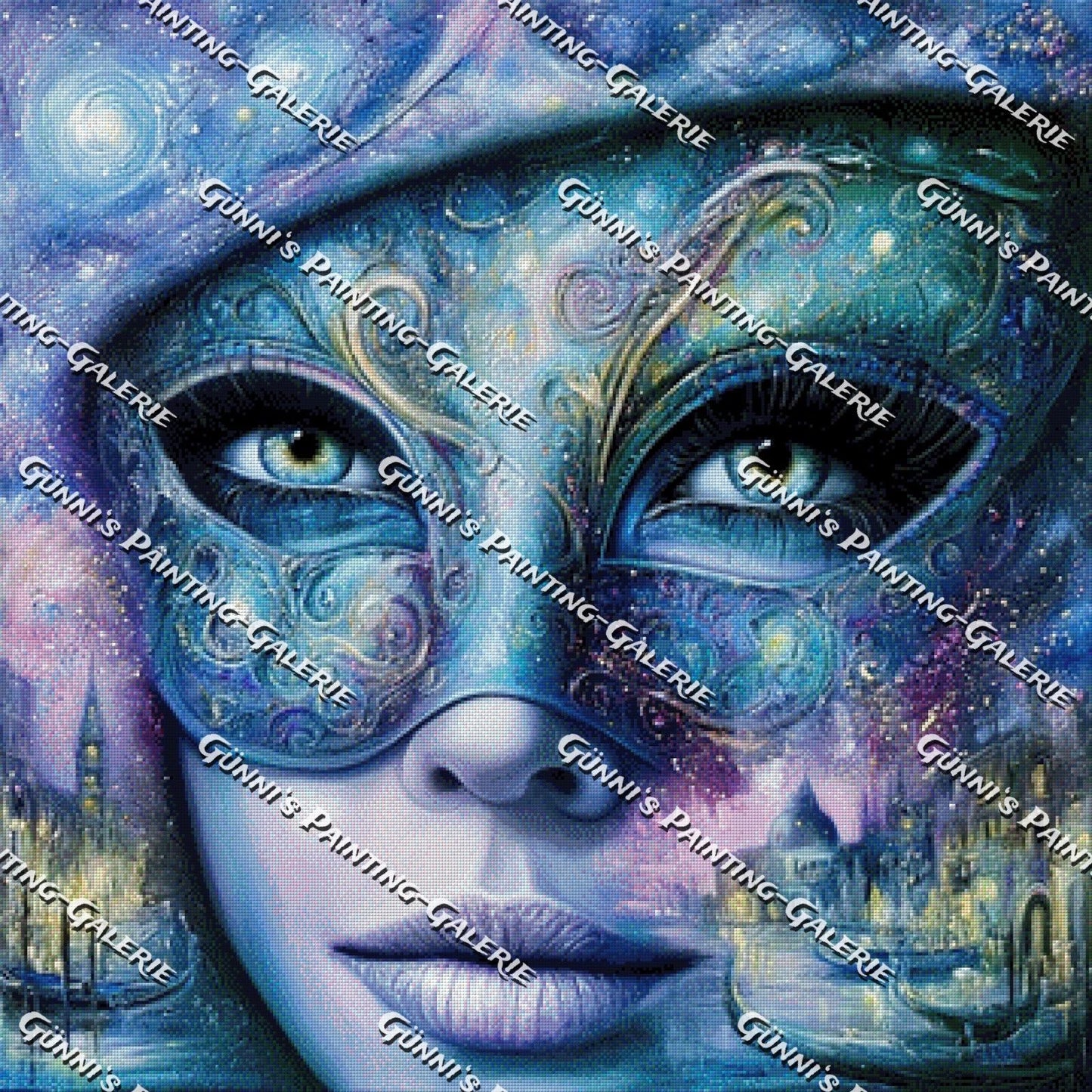Galaxie hinter der Maske by Andastra_DP 90x90 200 Farben