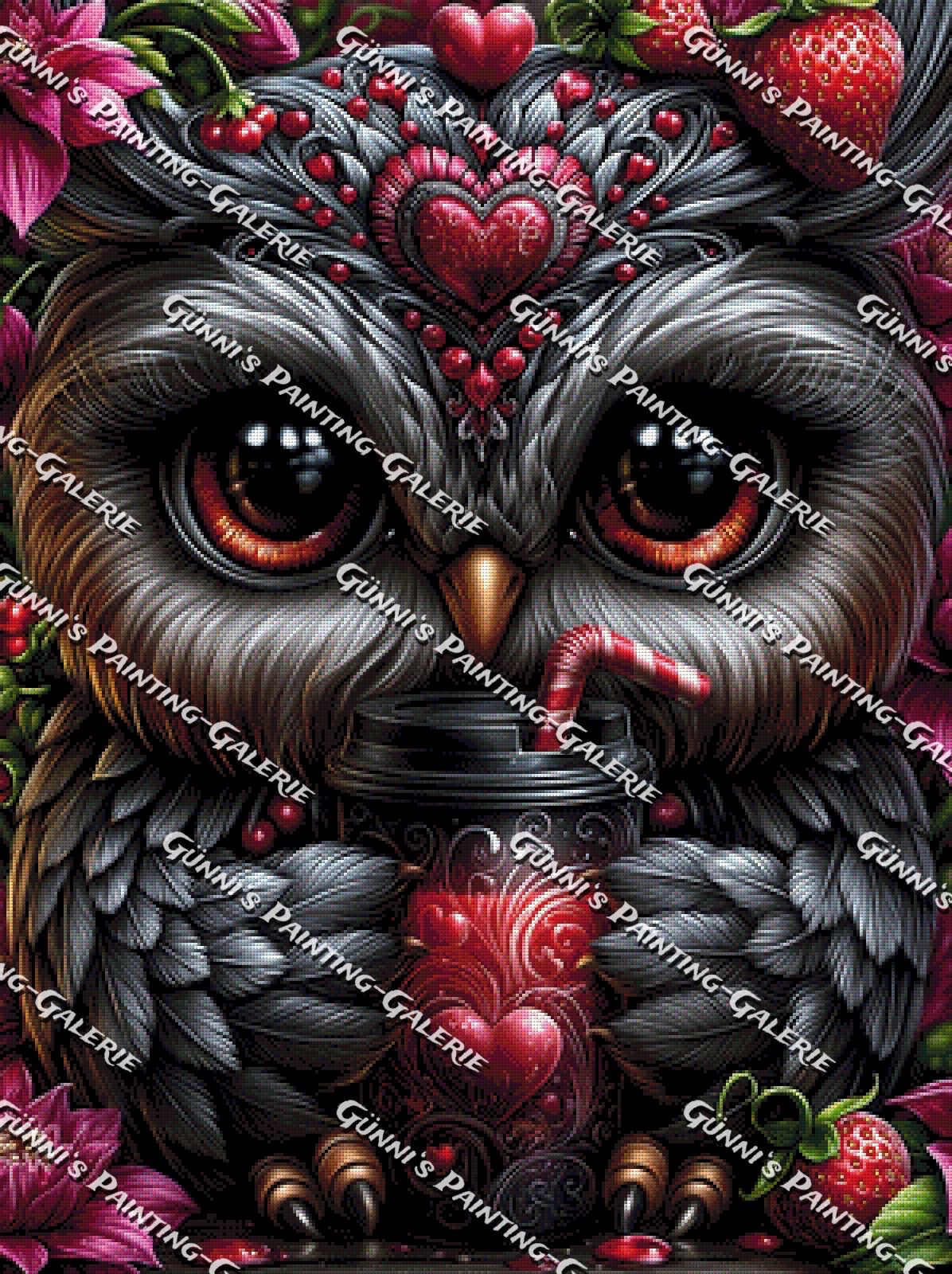 Herzchen-Eule by Andy‘s_AI_Art 75x100 280 Farben