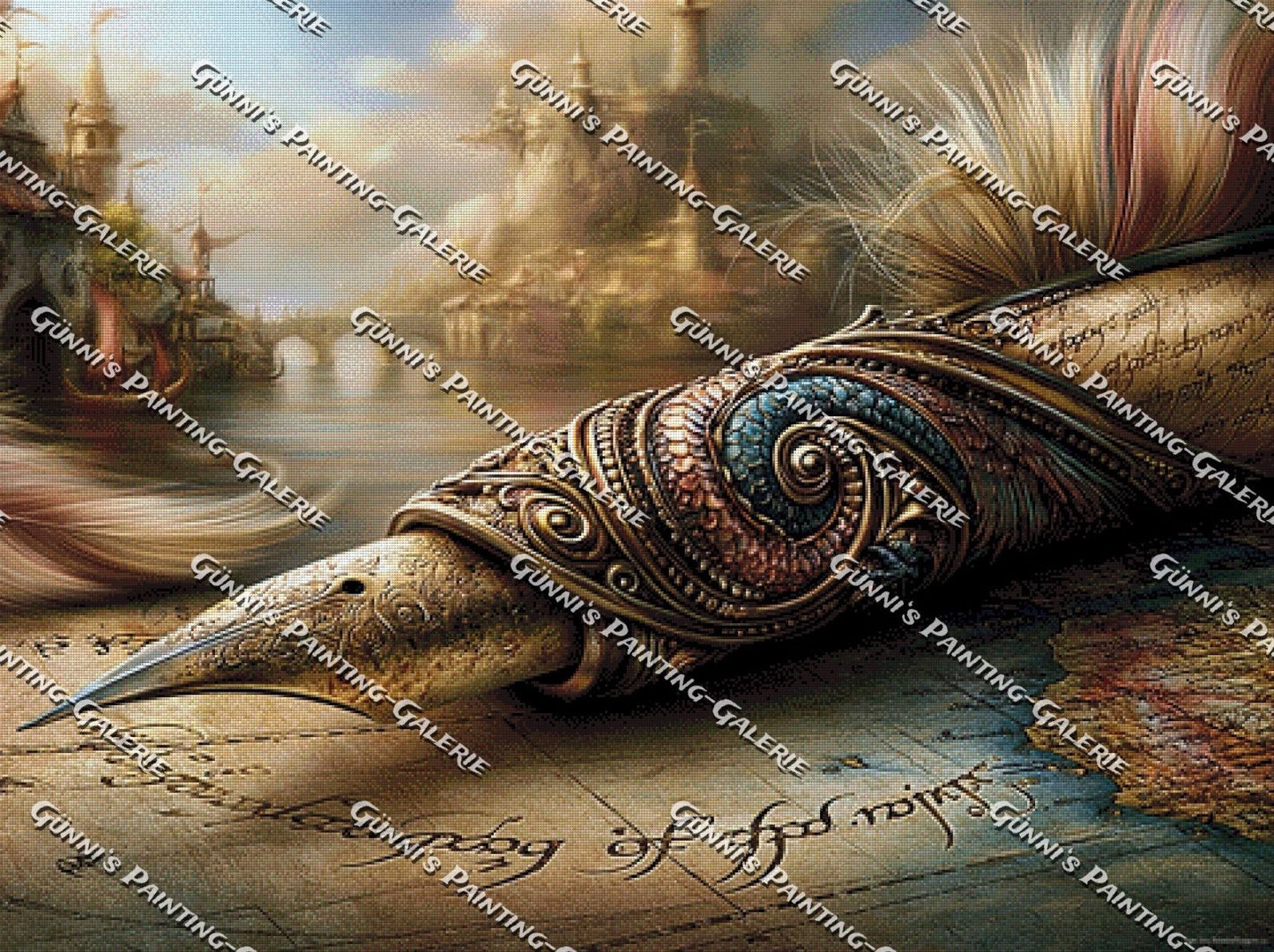 Die Feder der Welten by QN 120x90 200 Farben