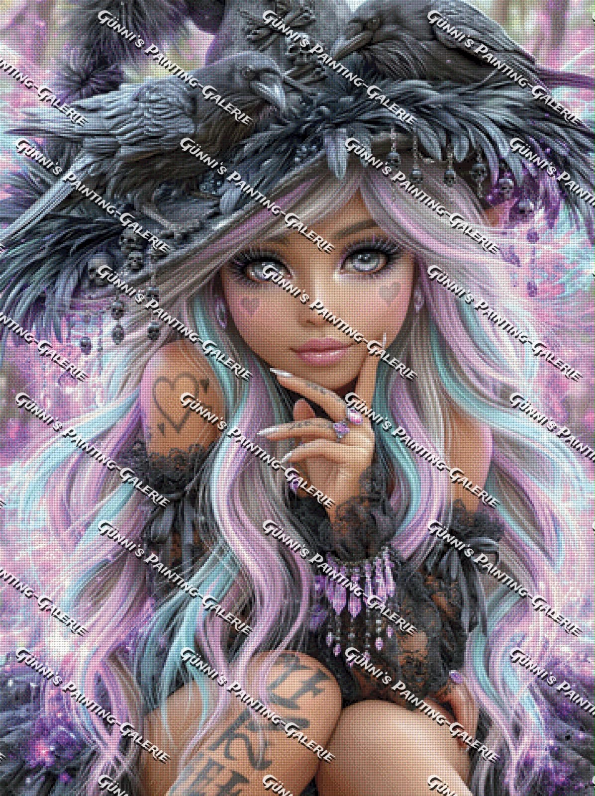 Die Königin der Schatten by Andy‘s_AI_Art 90x120 185 Farben