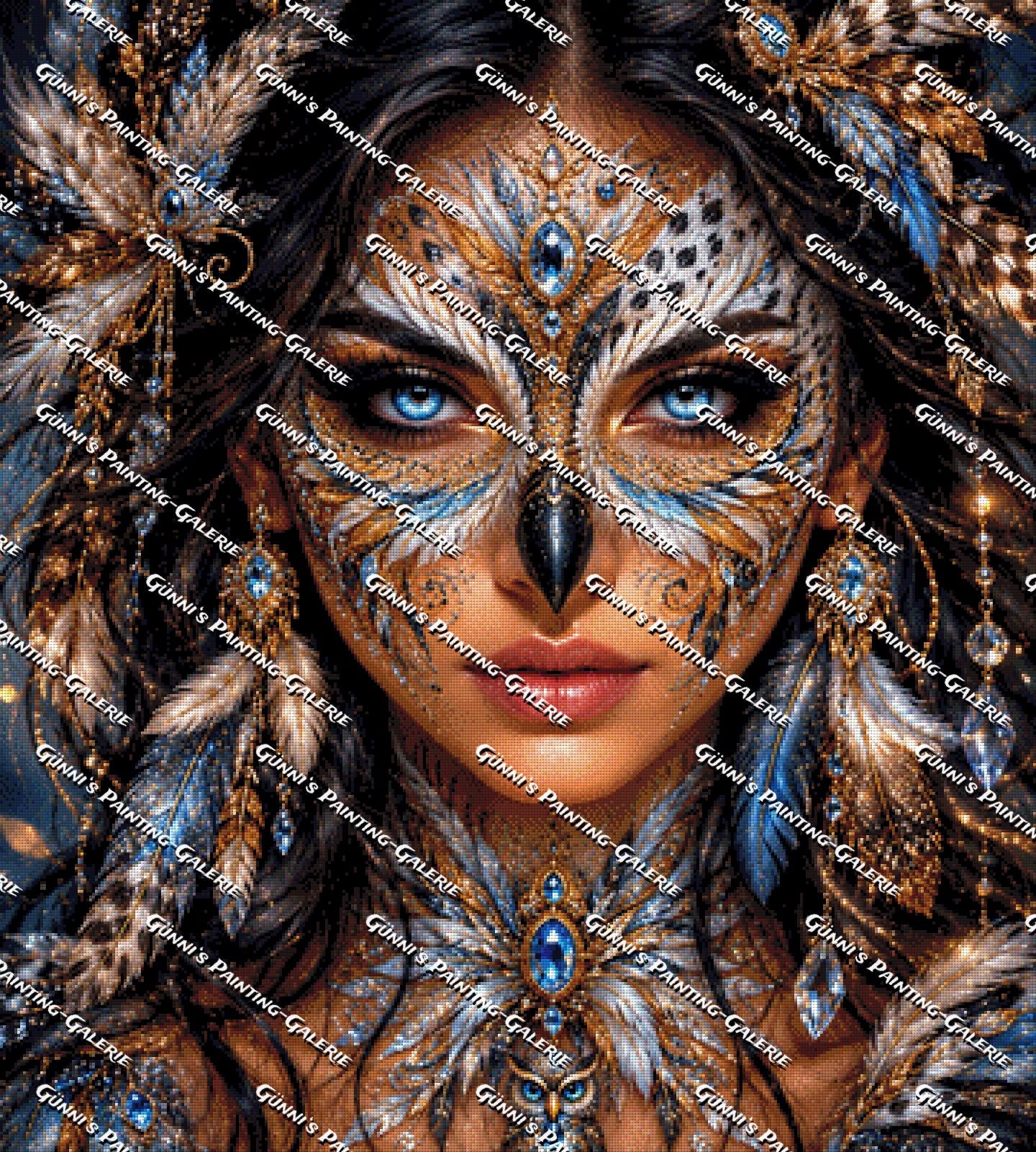 Die Eulenkönigin by Biggilee_Art 90x100 245 Farben