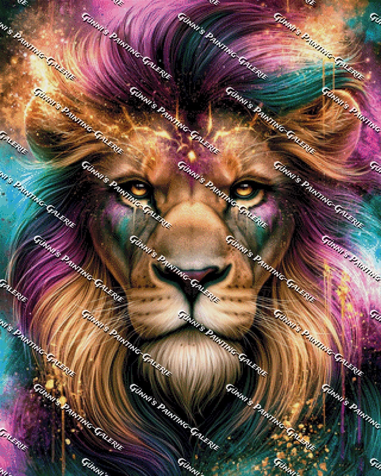 Der kosmische Löwe by illumaris KI_Art 80x100 270 Farben