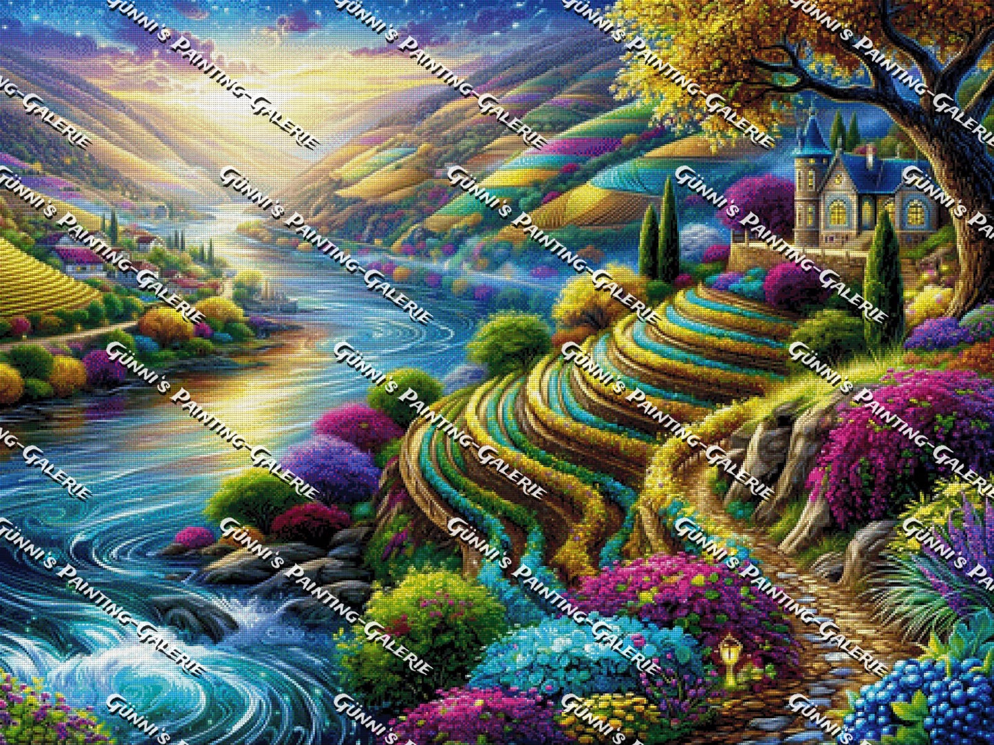Das goldene Tal by illumaris KI_Art 120x90 300 Farben