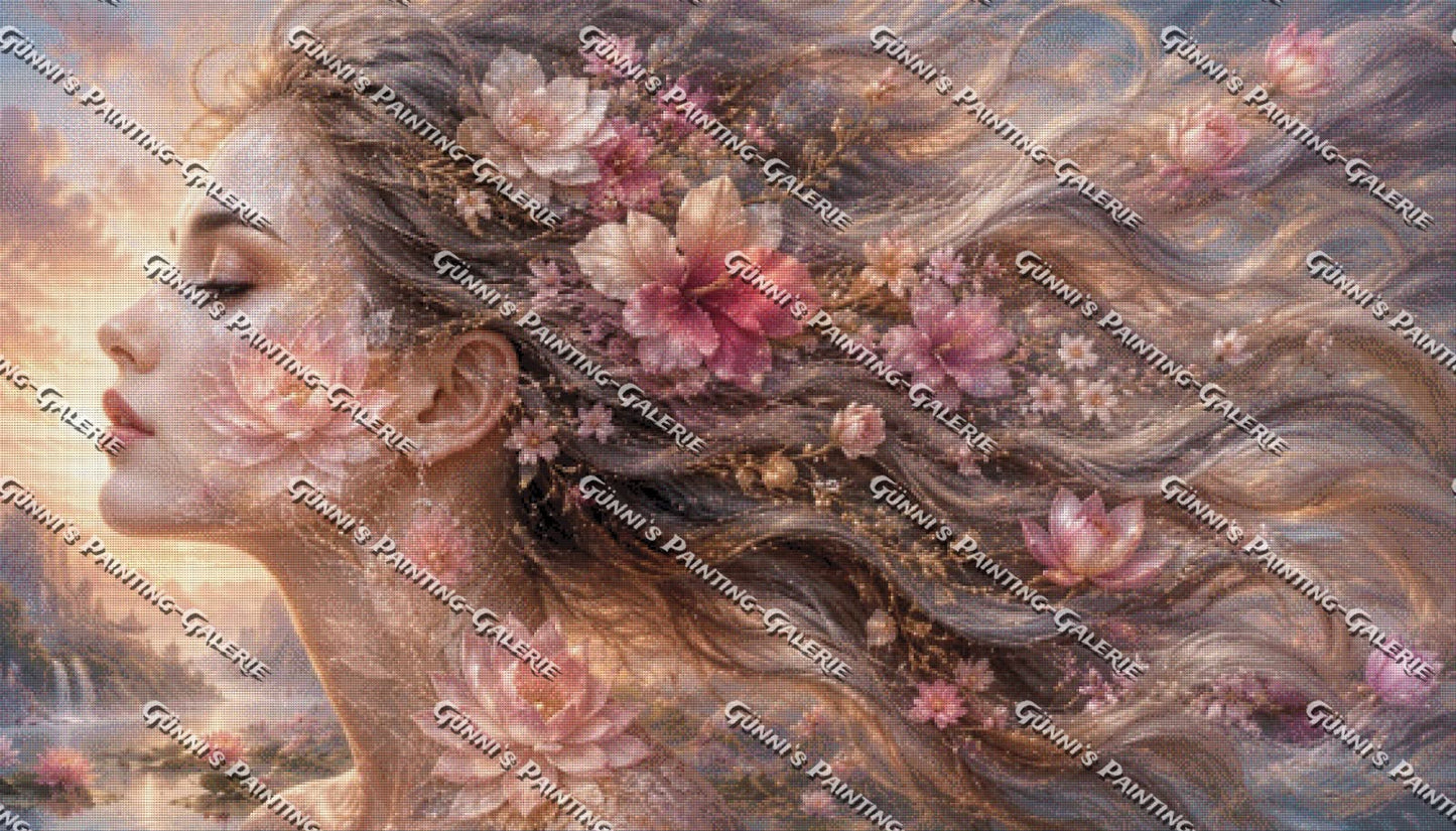 Die Blütenflüsterin by Biggilee_Art 140x80 155 Farben