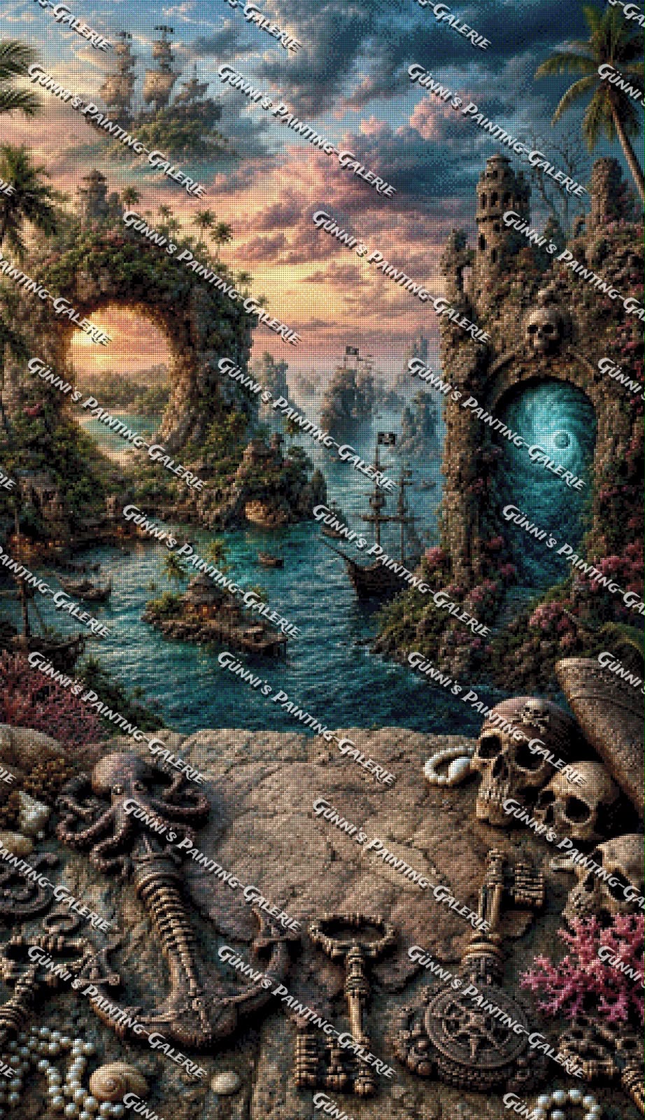 Die Insel der verlorenen Schätze by Elly_A.I. 75x130 245 Farben