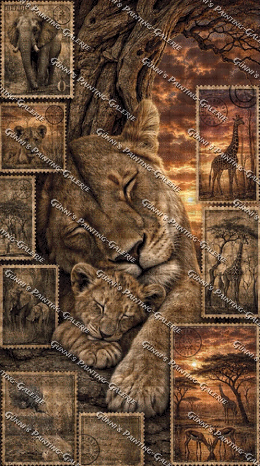 Collage - Stolz der Wildnis III by Elly_A.I. 70x125 90 Farben
