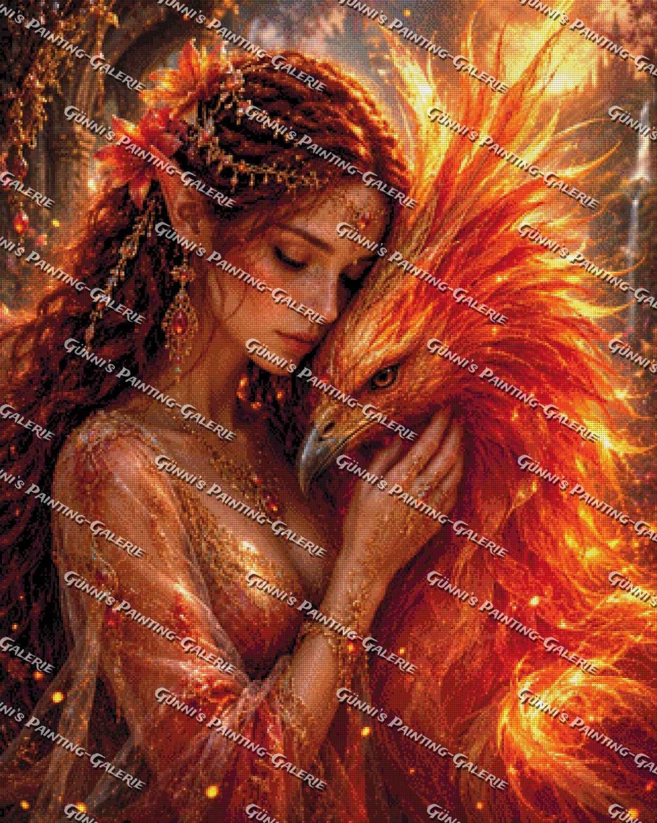 Die Phönixhüterin by Biggilee_Art 80x100 165 Farben