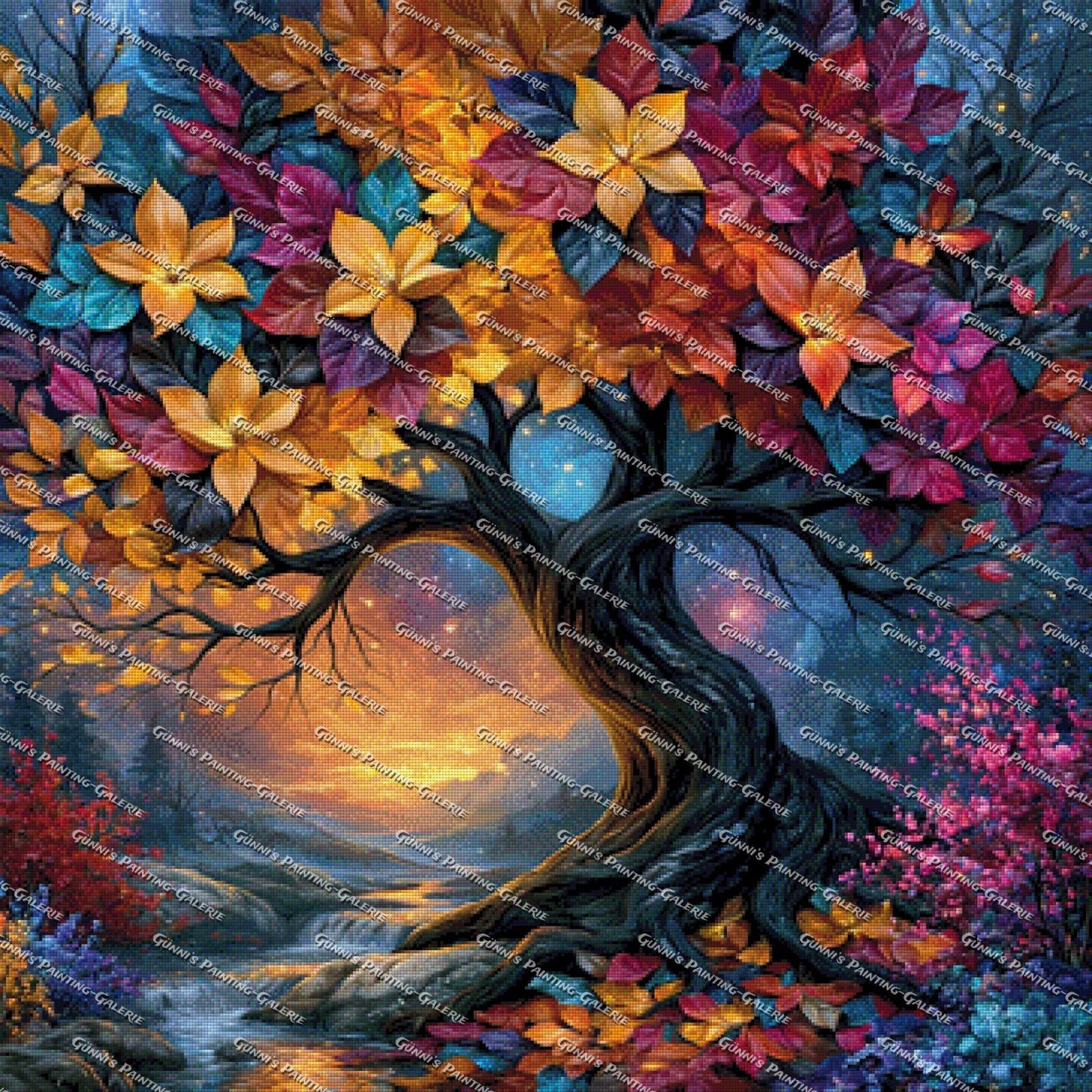 Der Lebensbaum by QN 90x90 310 Farben