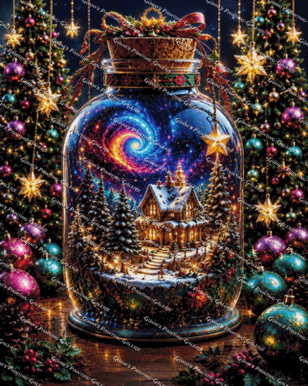Weihnachtszauber im Sternenglas by Glaze_AI 80x100 285 Farben