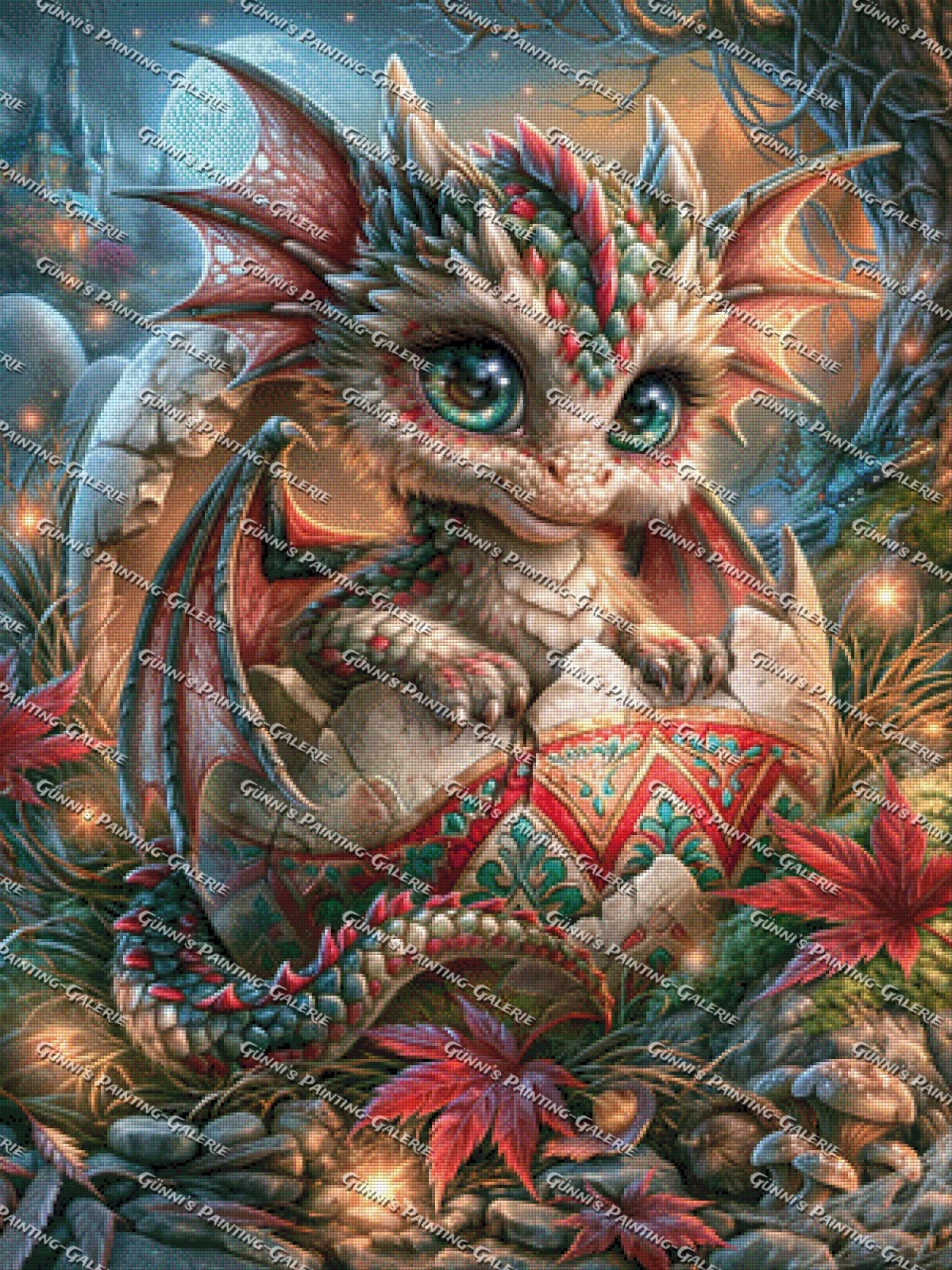 Kleiner Drache, großes Wunder by Sweet_Loco_AI 75x100 295 Farben