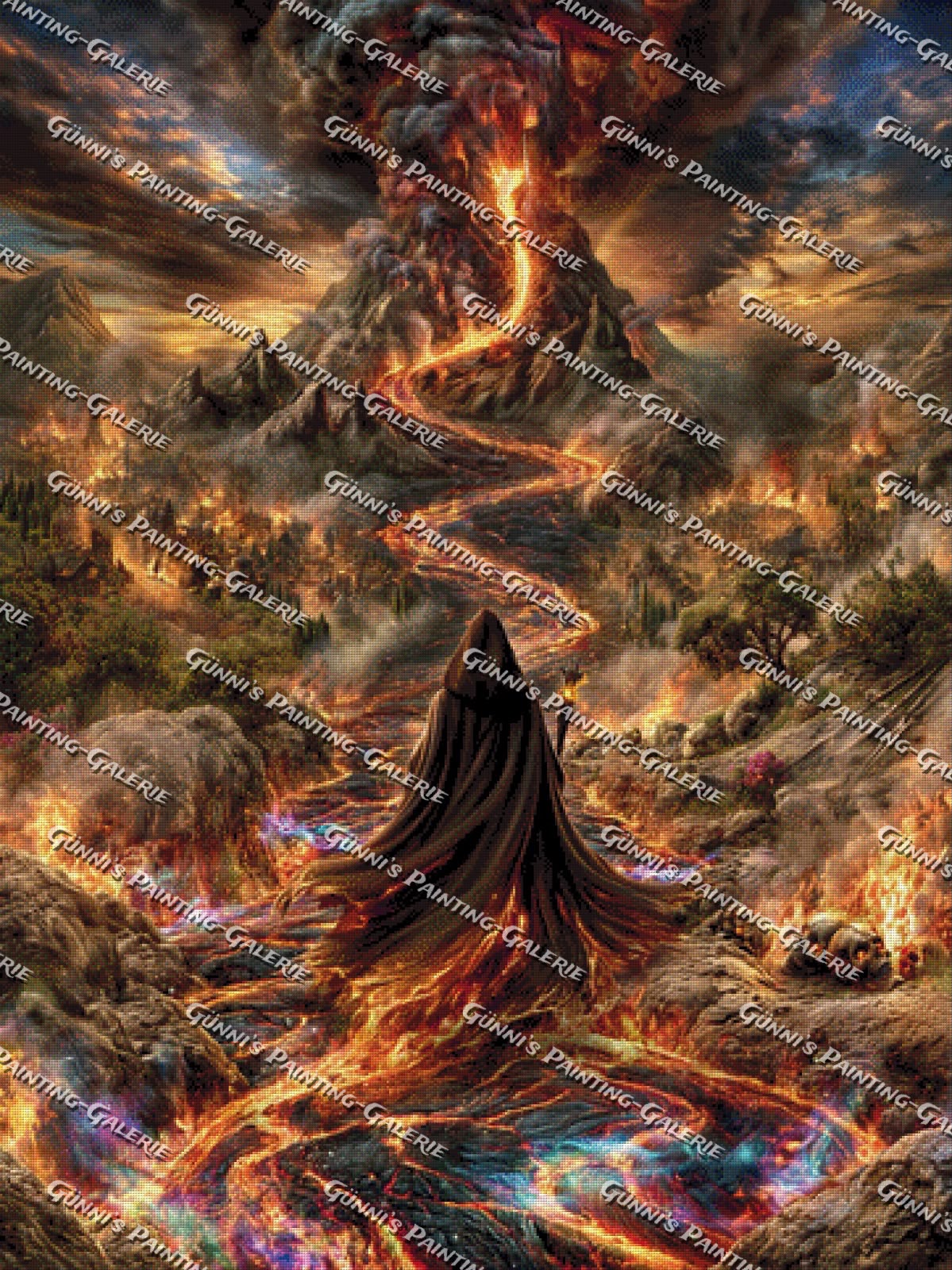 Das Erwachen des Feuerbergs by QN 90x120 300 Farben
