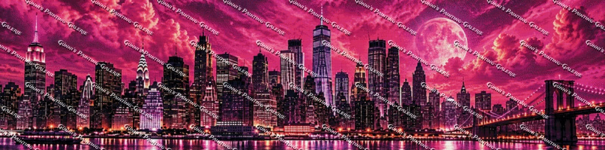 Rosa Skyline by Andy‘s_AI_Art 200x50 220 Farben