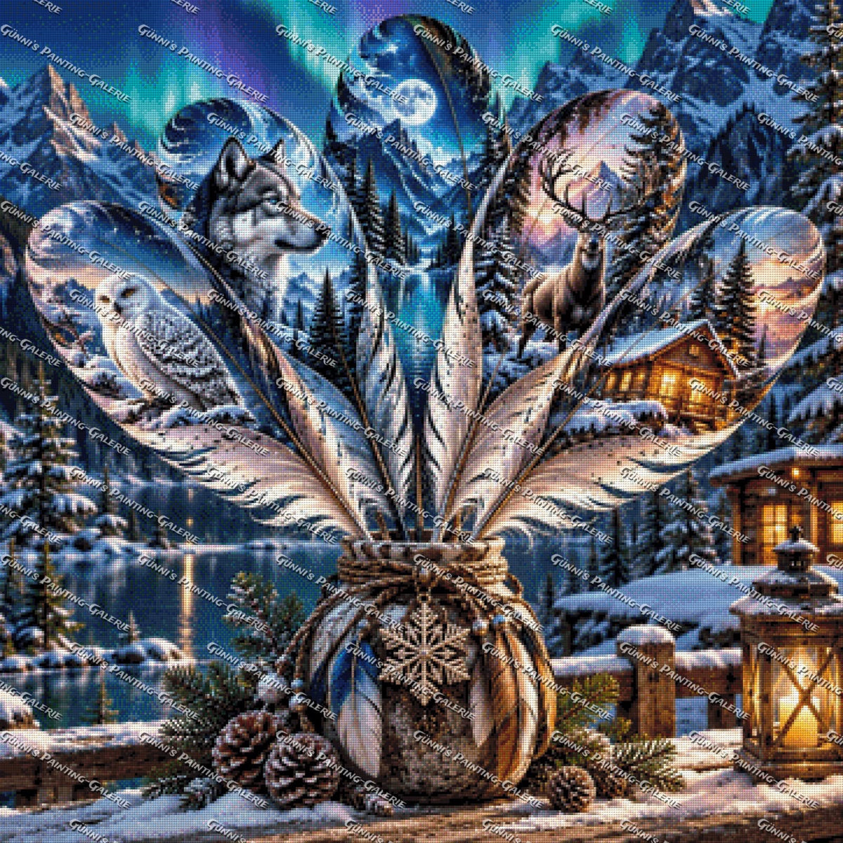 Federn des Winterzaubers by Glaze_AI 90x90 270 Farben