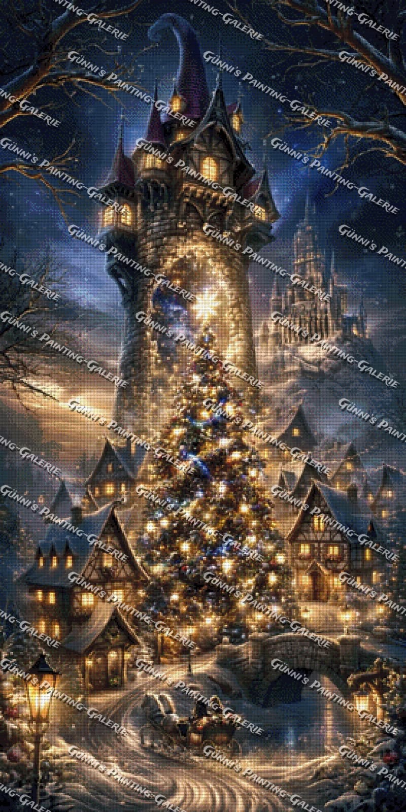 Das verzauberte Weihnachtsdorf by illumaris KI_Art 70x140 200 Farben
