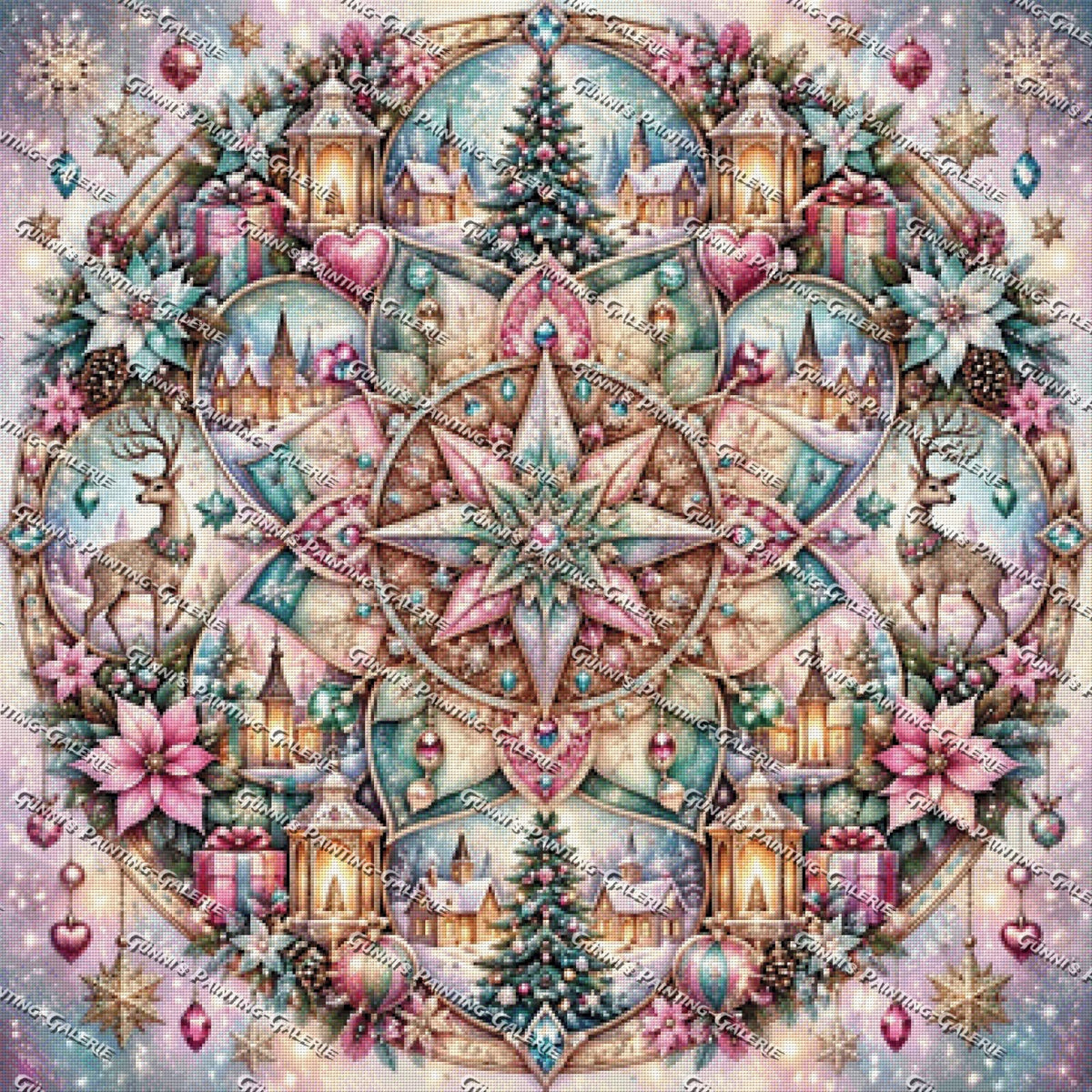 Winterliches Mandala der Wünsche by BBabbsi 90x90 280 Farben