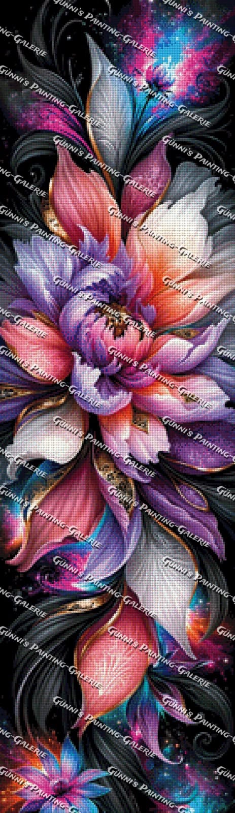 Kosmische Blüten by illumaris KI_Art 35x120 265 Farben