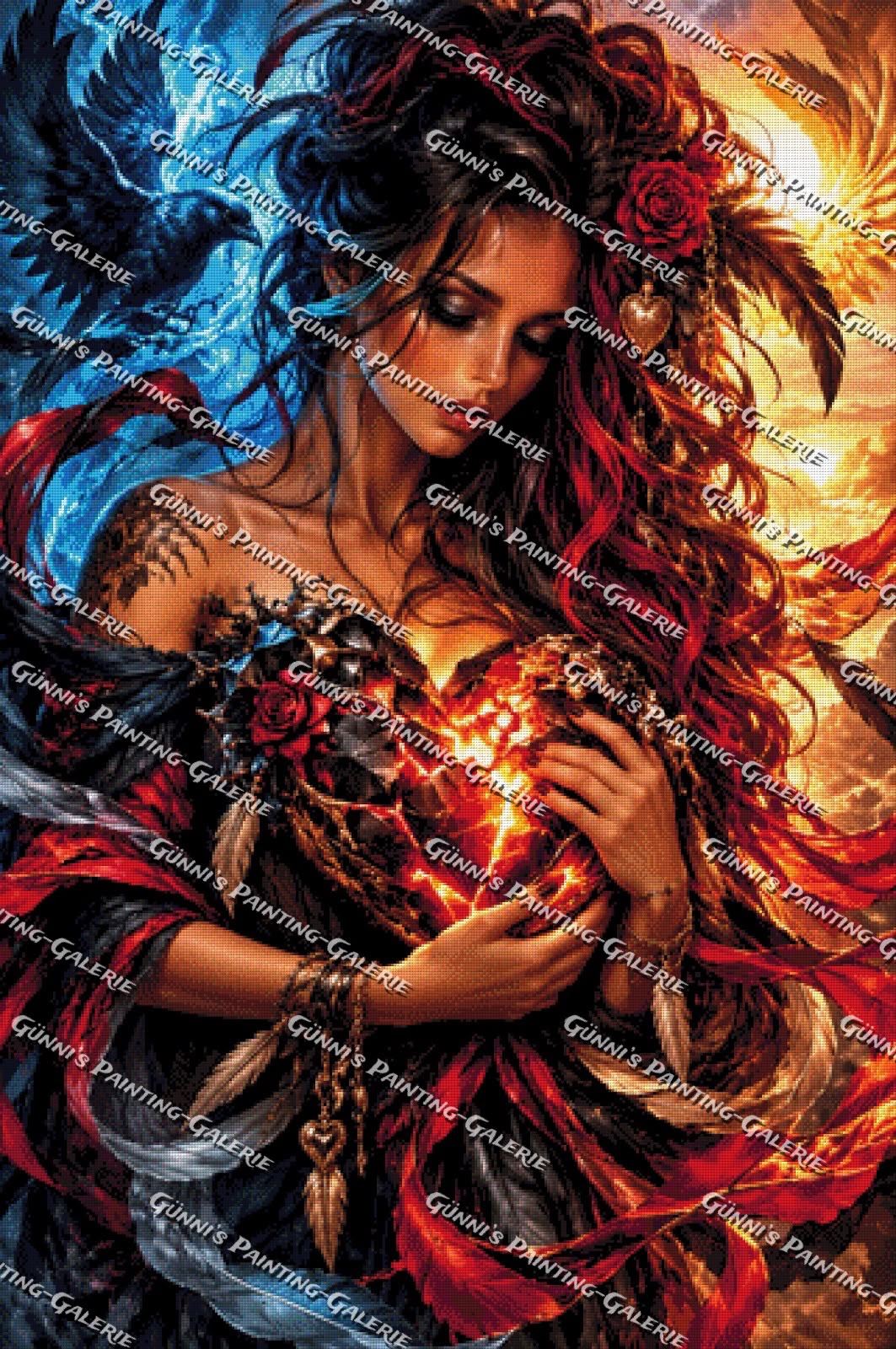 Seele aus Feuer und Eis by Glaze_AI 80x120 270 Farben