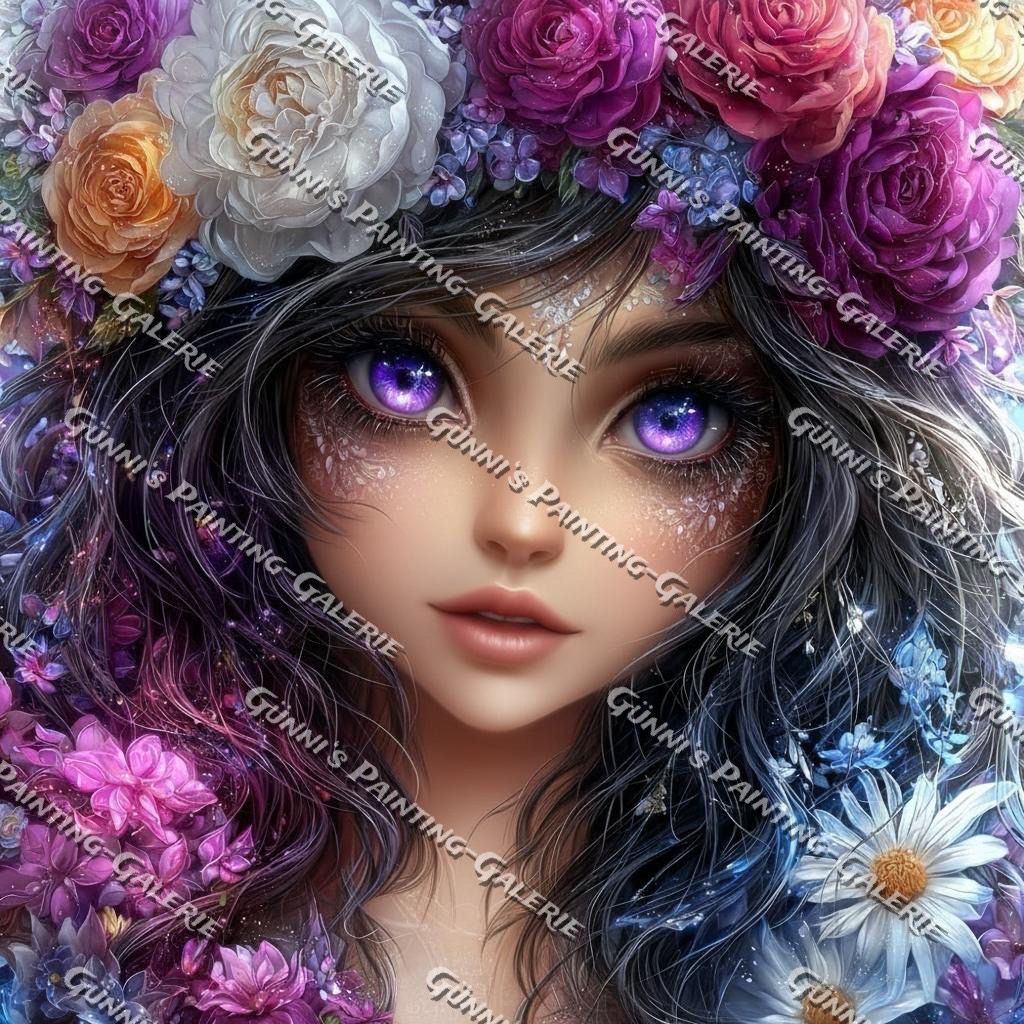 Blütenkönigin by illumaris KI_Art 90x90 305 Farben