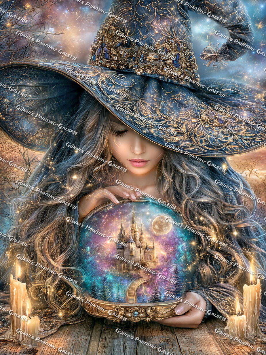 Das Geheimnis der Kristallkugel by Elly_A.I. 90x120 250 Farben