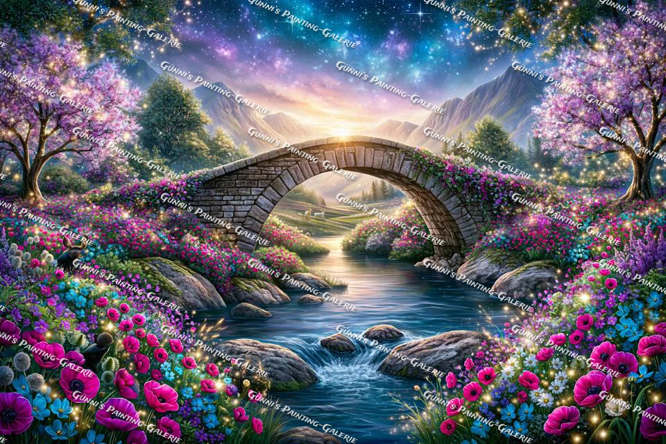Der Weg ins Blütenparadies by illumaris KI_Art 120x80 265 Farben
