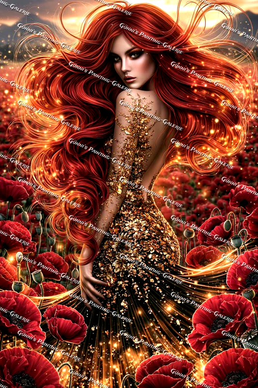 Die Königin der Mohnblüten by illumaris KI_Art 80x120 190 Farben