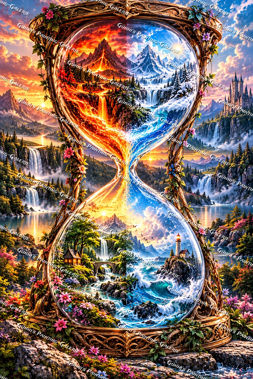 Die Sanduhr der Elemente by Andy‘s_AI_Art 80x120 320 Farben