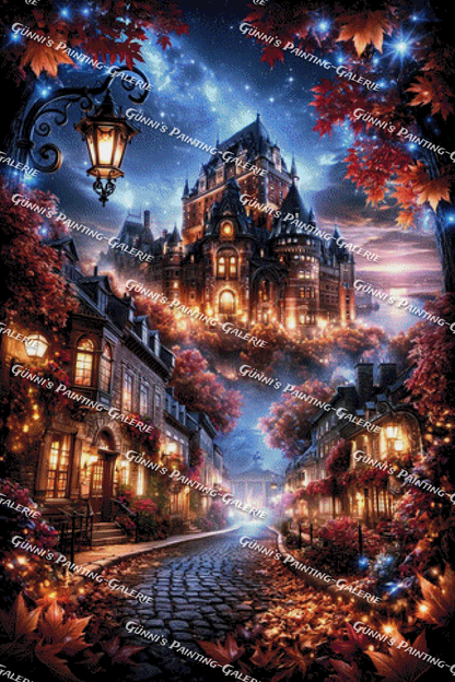 Die Stadt unter dem Sternenhimmel by Illumaris KI_Art 80x120 285 Farben