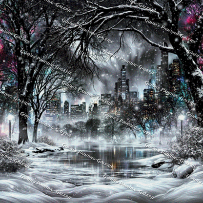 Die Stille der Winternacht by illumaris KI_Art 90x90 170 Farben