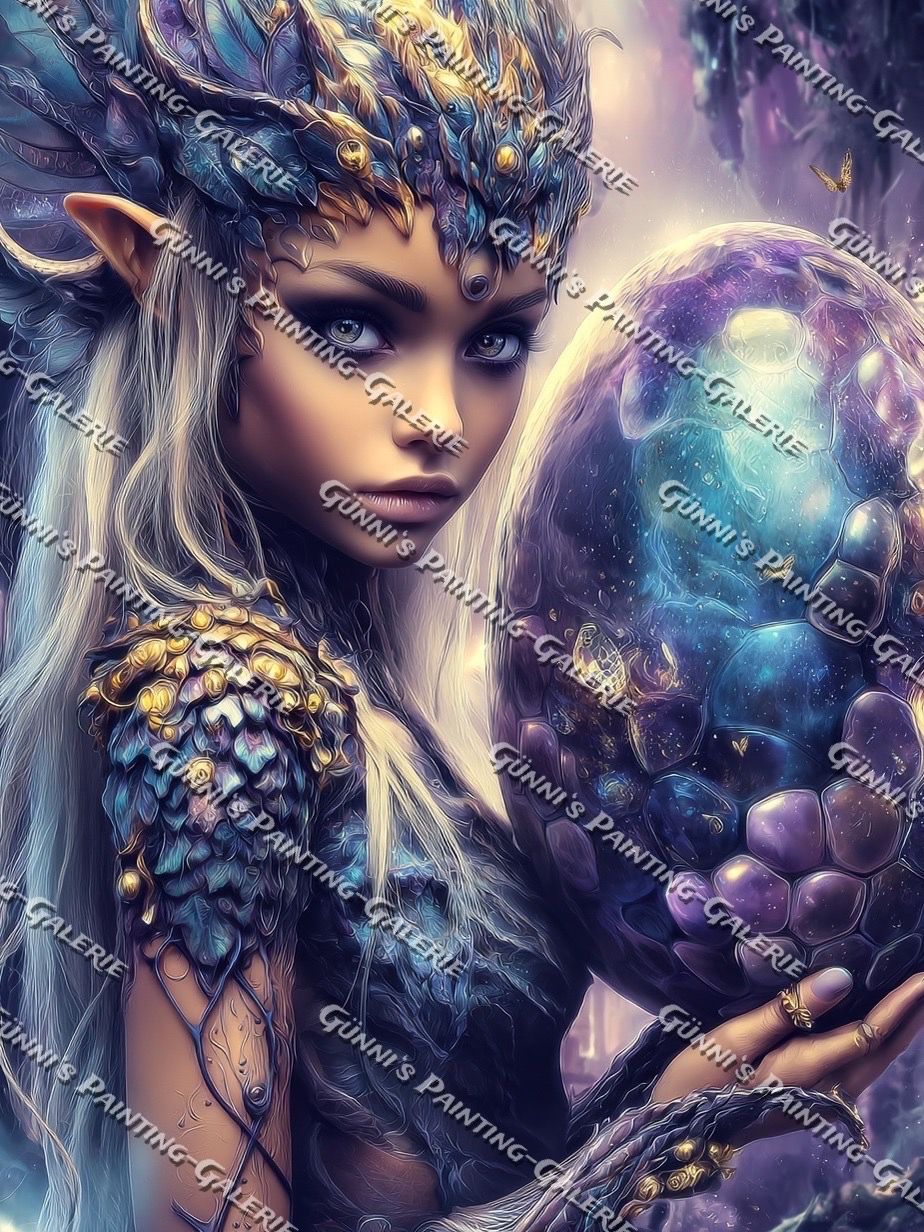 Die letzte Drachenkönigin by illumaris KI_Art 90x120 220 Farben