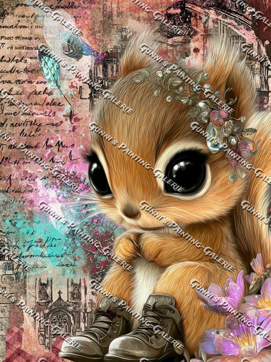 Das verträumte Eichhörnchen by Elly_A.I. 75x100 270 Farben