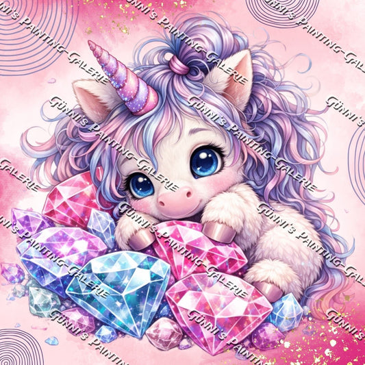 Kleines Juwelen-Einhorn by LulanaCuties 50x50 85 Farben