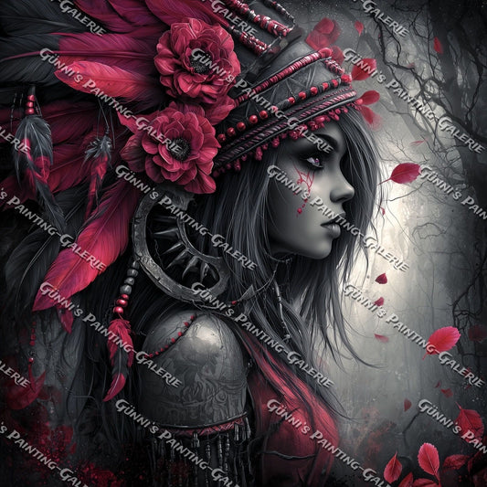 Whisper in Crimson - Die stille Königin by Sweet_Loco_AI 90x90 130 Farben