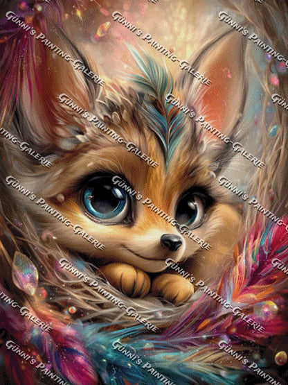 Fuchs im Federnest by Sweet_Loco_AI 75x100 290 Farben
