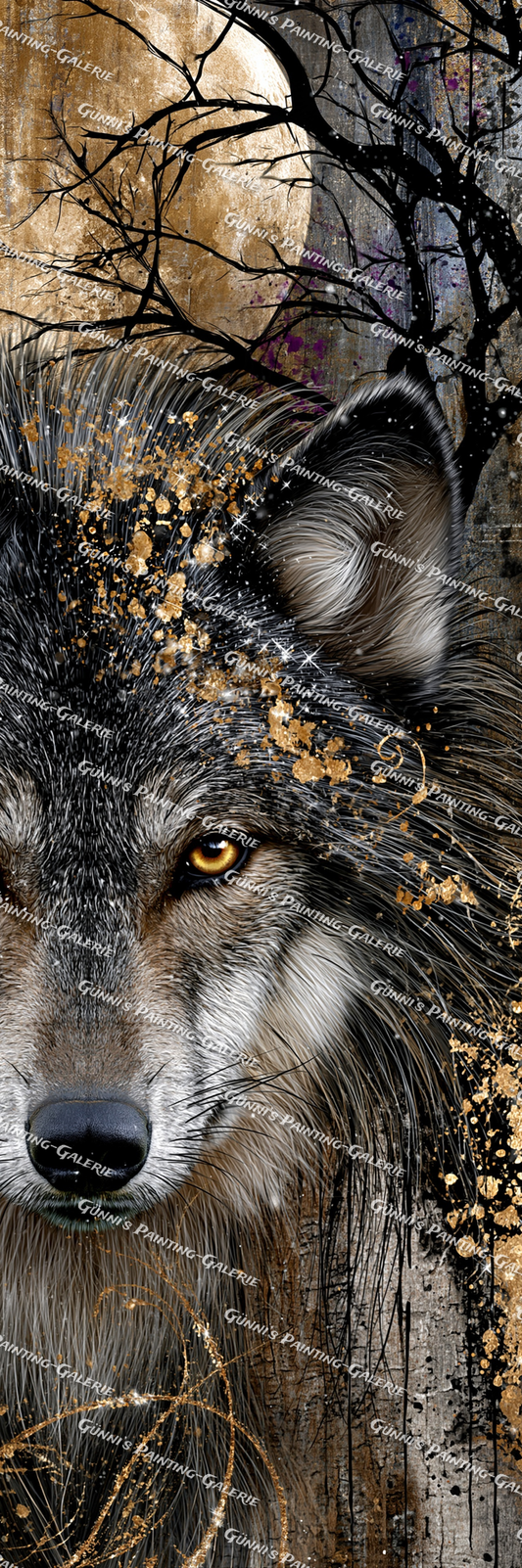 Goldener Wolfsblick by QN 40x120 135 Farben