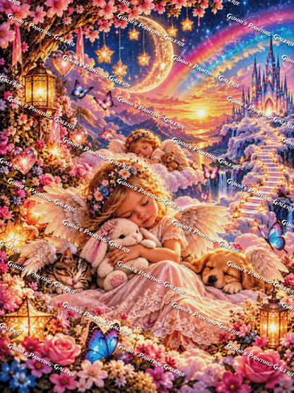 Kleine Engel im Paradies by Andy‘s_AI_Art 90x120 280 Farben
