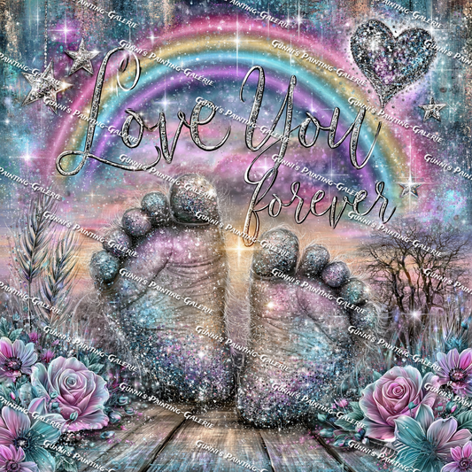 Kleine Füße auf Sternenwegen by QN 80x80 220 Farben