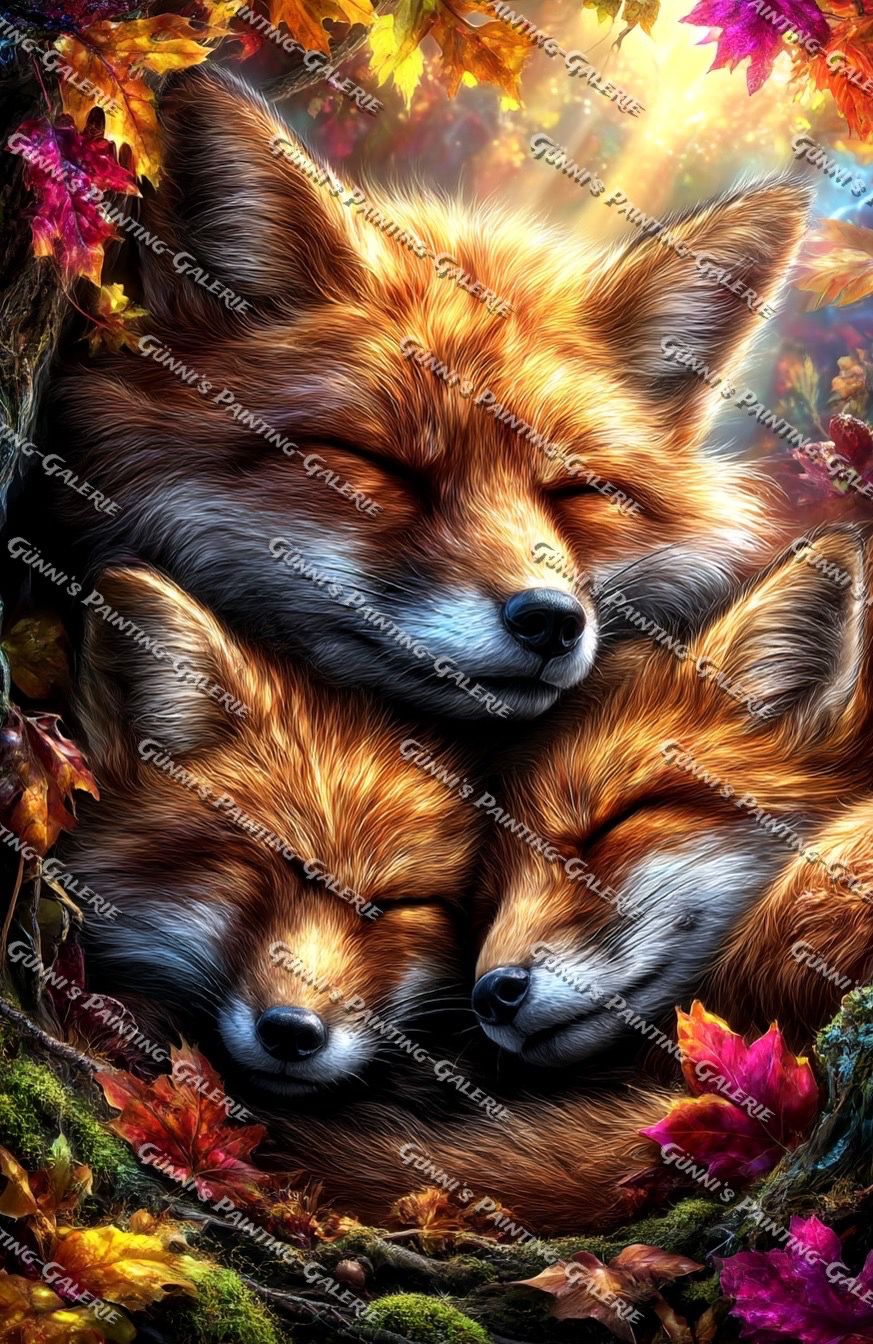 Fuchsfamilie by Andy‘s_AI_Art 65x100 320 Farben