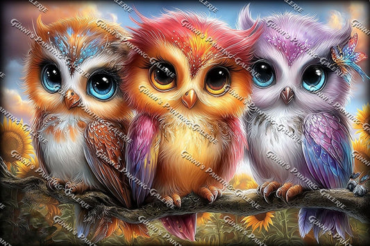 Eulenfreunde im Morgenlicht by Andy‘s_AI_Art 120x80 335 Farben