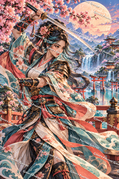Sakura – Seele einer Kriegerin by illumaris KI_Art 80x120 285 Farben