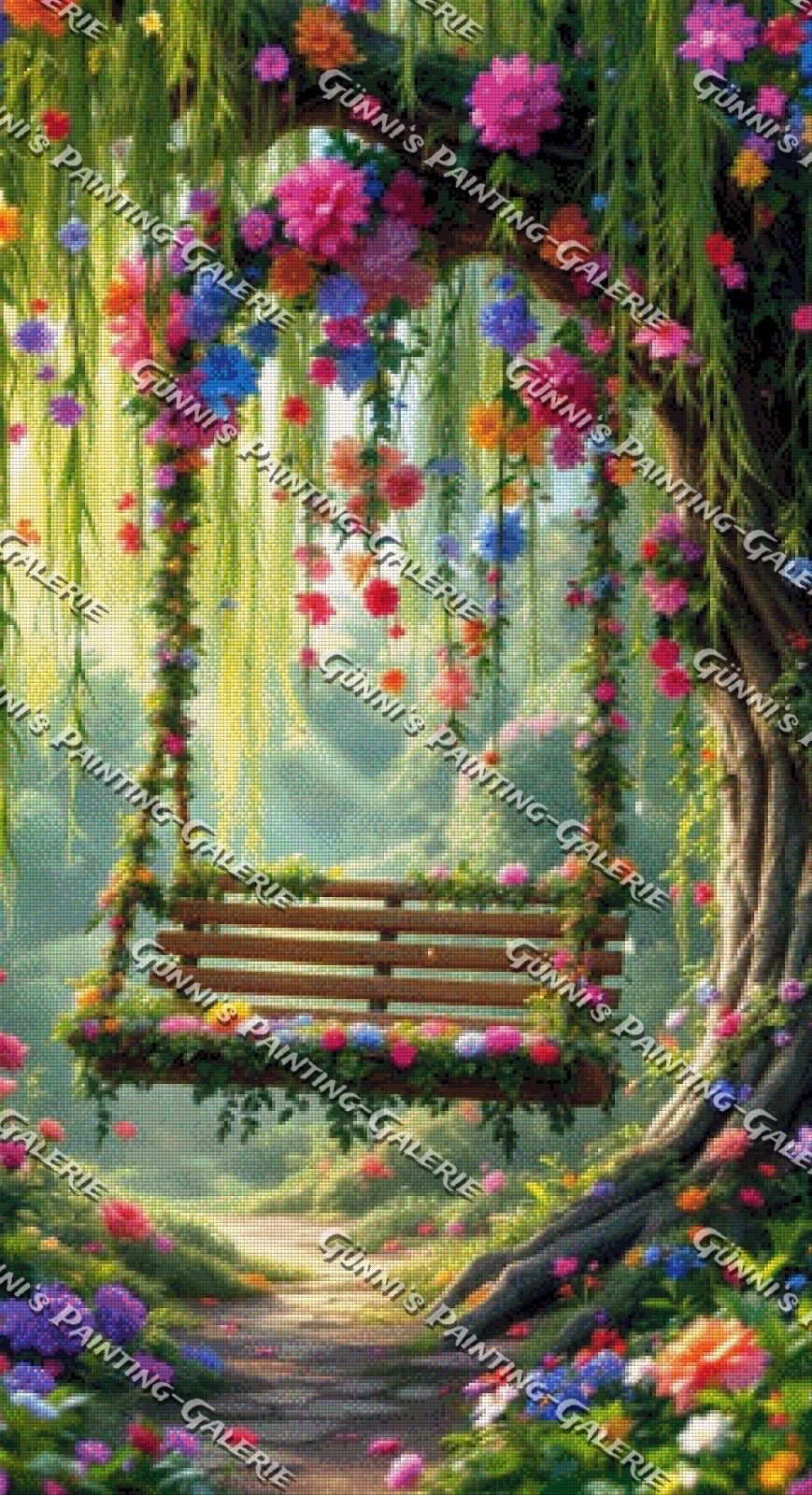 Schaukel der tausend Blüten by QN 60x110 230 Farben