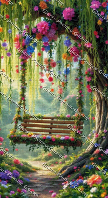 Schaukel der tausend Blüten by QN 60x110 230 Farben