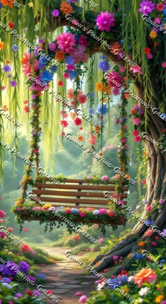 Schaukel der tausend Blüten by QN 60x110 230 Farben