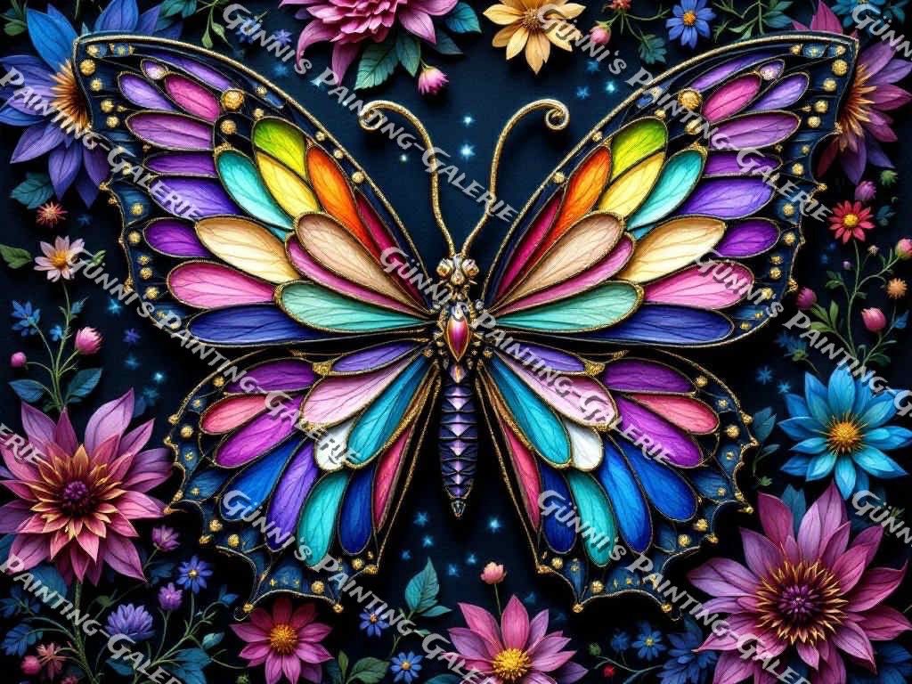 Schmetterling der tausend Farben by QN 100x75 340 Farben