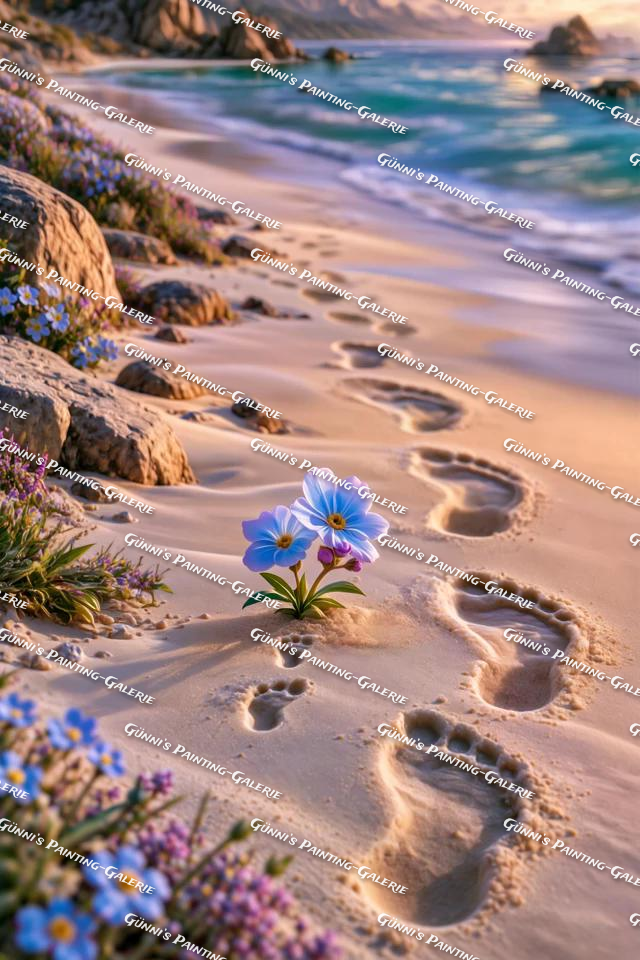 Spuren im Sternenstrand by illumaris KI_Art 80x120 220 Farben