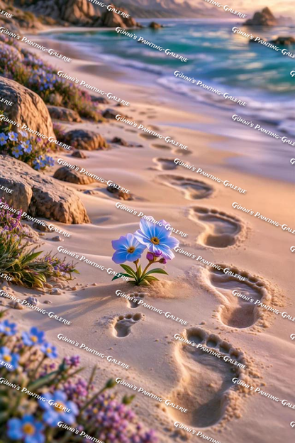 Spuren im Sternenstrand by illumaris KI_Art 80x120 220 Farben