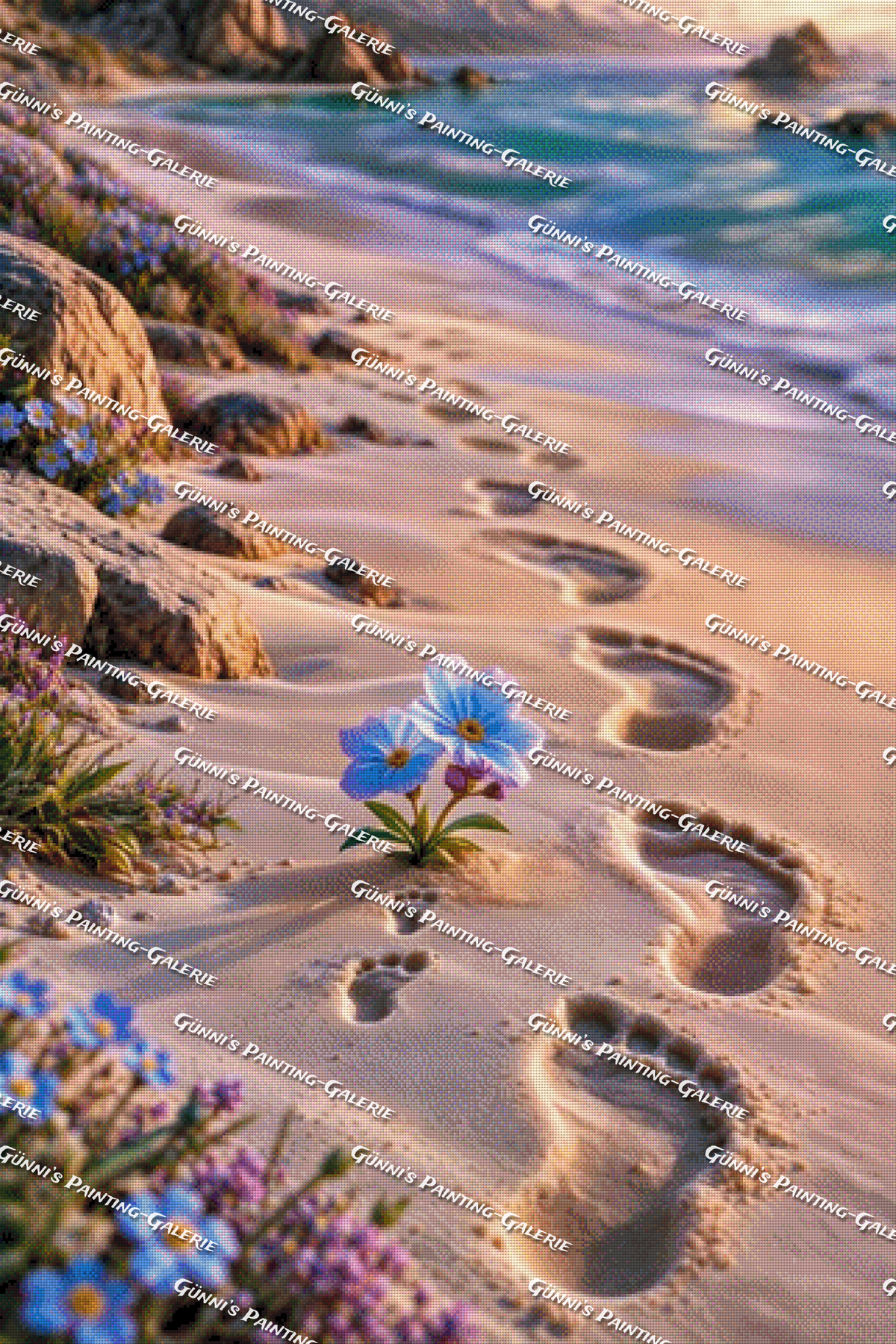 Spuren im Sternenstrand by illumaris KI_Art 80x120 220 Farben